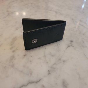 Mont Blanc Black Leather Magnetic Money Clip.
